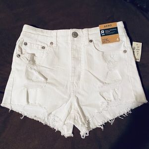 Aeropostale White Denim High Rise Shorts